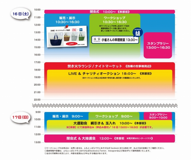 ふもとっぱらでそとあそび Vol.14 2019 イベントスケジュール