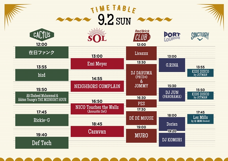 タイムテーブル（2日目）Local Green Festival（ローカルグリーンフェスティバル）2018