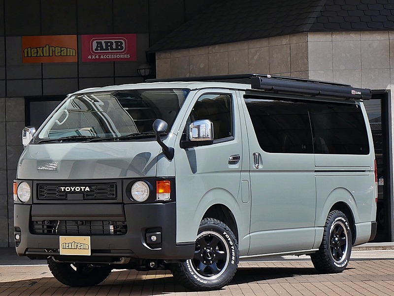 ハイエース丸目カスタム中古車 ARBルーフラック・サイドオーニング他