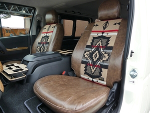 ハイエース200系パーツ新車コンプリート ペンドルトンコラボシートカバー プレミアムヴィンテージレザー調（ブラウン）