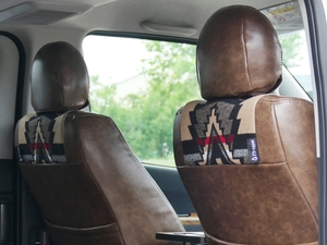 ハイエース200系パーツ新車コンプリート ペンドルトンコラボシートカバー プレミアムヴィンテージレザー調（ブラウン）