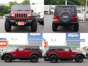ＪＥＥＰラングラーアンリミテッド　スポーツ　ディーラー　アルミ　レッド　ナビ