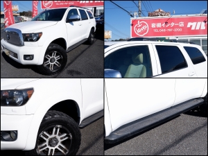 セコイア新車並行　セコイア　4ＷＤ　ＳＲ５　リフトＵＰ　ナビ　フリップダウン