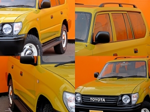 ランクルプラド後期モデル　本革シート　丸目フェイス　ＴＯＹＯＴＡロゴグリル
