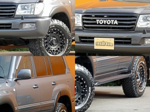 ランクル１００グレー　リフトアップ　ＴＯＹＯＴＡロゴグリル