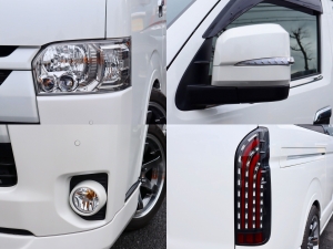 ハイエースバンアウトドア　キャンプ　車中泊　バンライフ　１BOX　ベッド　キャンピングカー