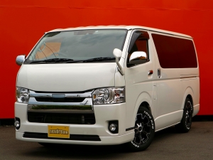 ハイエースバンバン　カスタム　車中泊　レジャー　ベッド