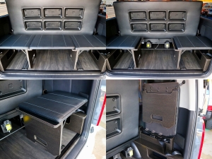 ハイエースワゴンアウトドア　キャンプ　車中泊　バンライフ　１BOX　ベッド　キャンピングカー