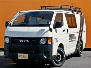 ハイエースバンアウトドア　キャンプ　車中泊　バンライフ　１BOX　ベッド　キャンピングカー
