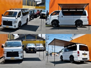 ハイエースバンキャンプ　車中泊　アウトドア　レジャー　内装架装