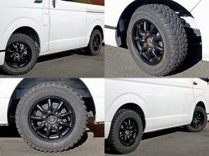 ハイエースワゴンアウトドア　キャンプ　車中泊