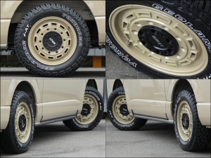 ハイエースバンFDフラットボンネット＆LEDマーカー付きグリル　アースカラー