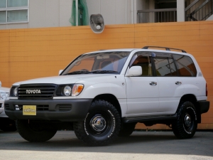 ランクル１００丸目フェイス換装　LINE-X施工