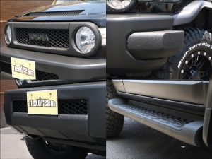 ＦＪクルーザーFJクルーザー　LINE-X施工　イクリプスＨＤＤナビ