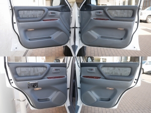 ランクル１００輸出スタイル　TOYOTAロゴグリル：LINE-X塗装