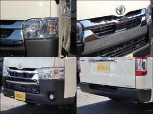 ハイエースバン特注色ライトイエロー　ベッドキット　レトロスタイルカバー