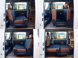 タウンエースアウトドア　キャンプ　車中泊　バンライフ　１BOX　ベッド　キャンピングカー