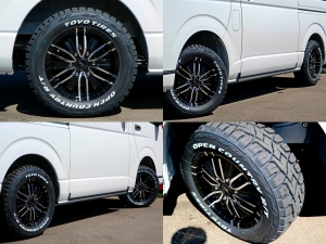 ハイエースバンキャンプ　車中泊　アウトドア　レジャー　内装架装