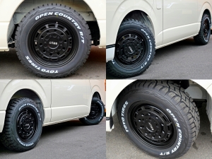 ハイエースバン新車アウトレットキャンプ　車中泊　アウトドア　レジャー　内装架装
