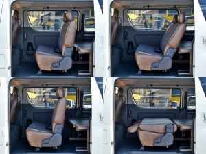 ハイエースバンキャンプ　車中泊　アウトドア　レジャー