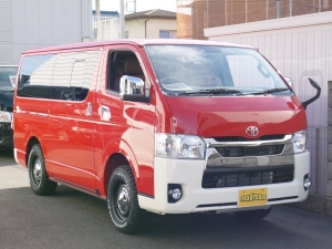 ハイエースバン安全装備追加 特設カラー消防レッド